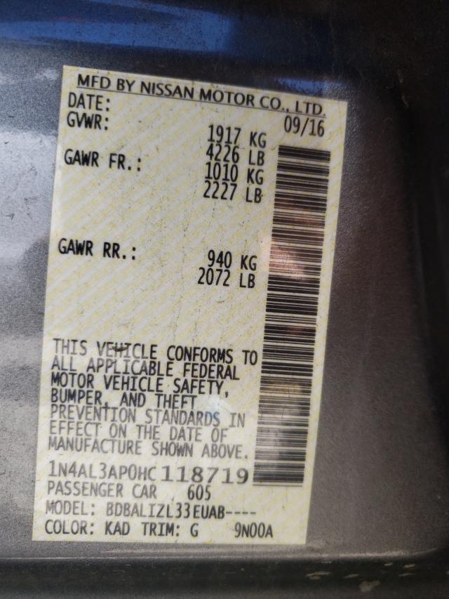 Photo 9 VIN: 1N4AL3AP0HC118719 - NISSAN ALTIMA 2.5 