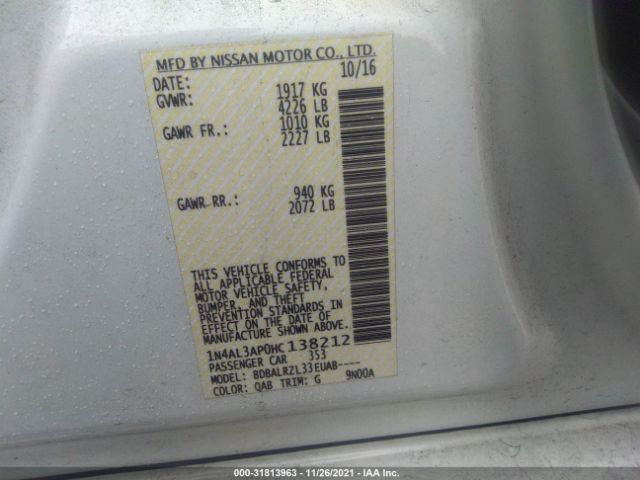 Photo 8 VIN: 1N4AL3AP0HC138212 - NISSAN ALTIMA 