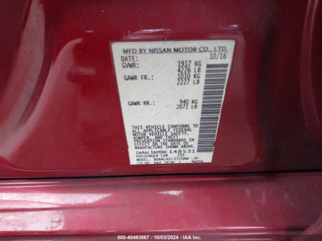 Photo 8 VIN: 1N4AL3AP0HC148531 - NISSAN ALTIMA 