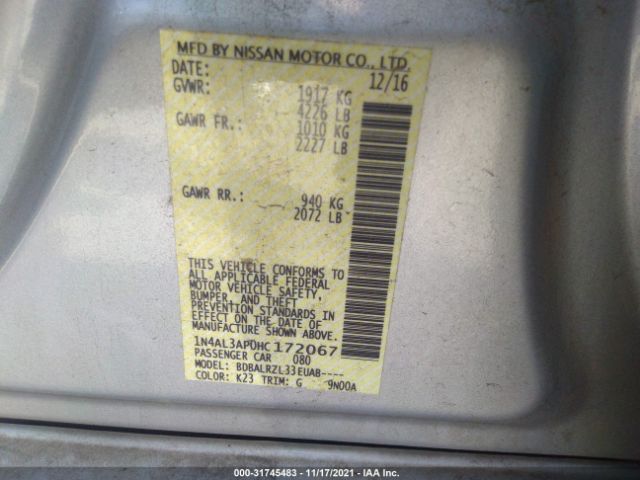 Photo 8 VIN: 1N4AL3AP0HC172067 - NISSAN ALTIMA 