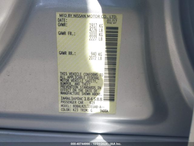 Photo 8 VIN: 1N4AL3AP0HC184588 - NISSAN ALTIMA 