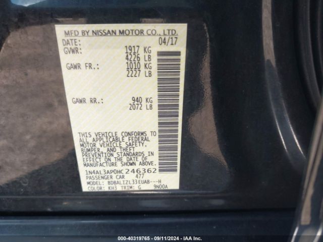 Photo 8 VIN: 1N4AL3AP0HC246362 - NISSAN ALTIMA 