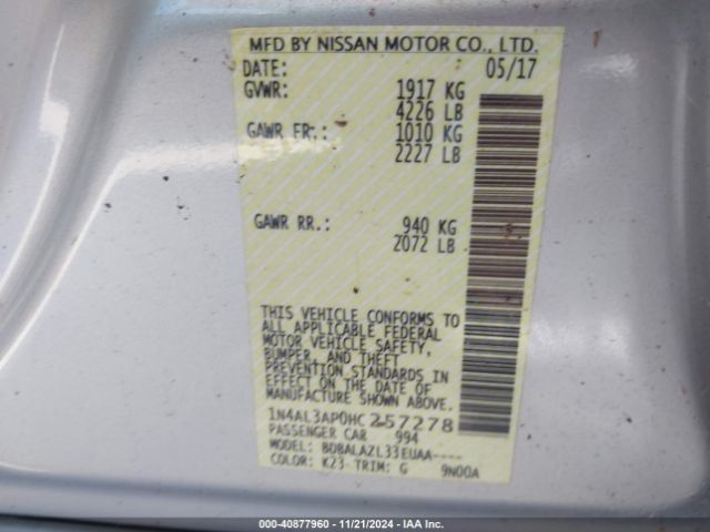 Photo 8 VIN: 1N4AL3AP0HC257278 - NISSAN ALTIMA 