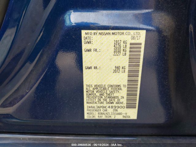 Photo 8 VIN: 1N4AL3AP0HC489900 - NISSAN ALTIMA 