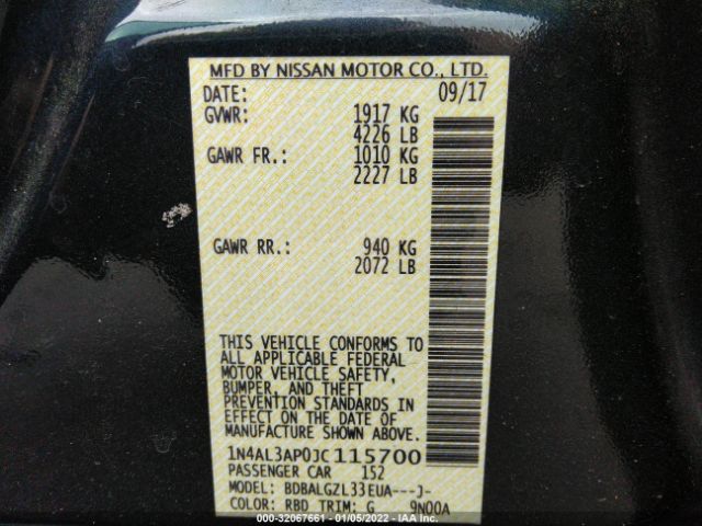 Photo 8 VIN: 1N4AL3AP0JC115700 - NISSAN ALTIMA 