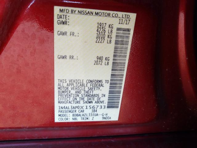 Photo 9 VIN: 1N4AL3AP0JC156733 - NISSAN ALTIMA 2.5 