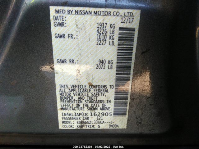 Photo 8 VIN: 1N4AL3AP0JC162905 - NISSAN ALTIMA 