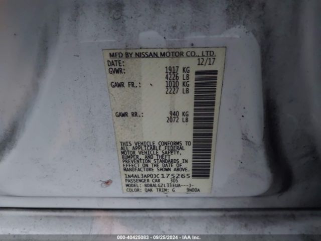 Photo 8 VIN: 1N4AL3AP0JC175265 - NISSAN ALTIMA 