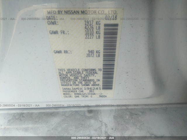 Photo 8 VIN: 1N4AL3AP0JC196245 - NISSAN ALTIMA 