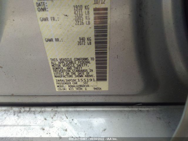 Photo 8 VIN: 1N4AL3AP1DC155191 - NISSAN ALTIMA 