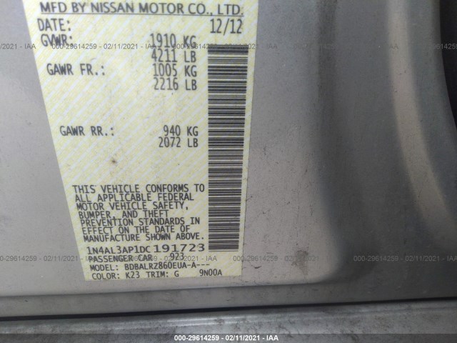 Photo 8 VIN: 1N4AL3AP1DC191723 - NISSAN ALTIMA 