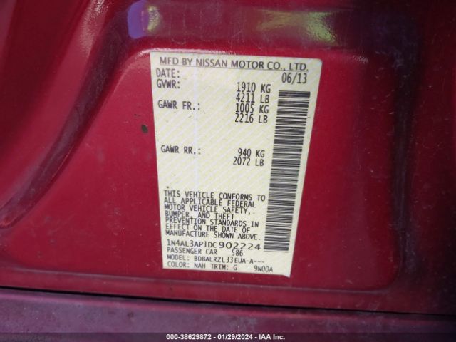 Photo 8 VIN: 1N4AL3AP1DC902224 - NISSAN ALTIMA 