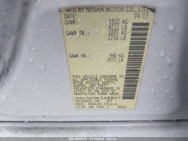 Photo 8 VIN: 1N4AL3AP1DN548807 - NISSAN ALTIMA 