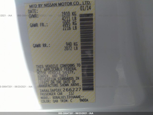 Photo 8 VIN: 1N4AL3AP1EC266227 - NISSAN ALTIMA 