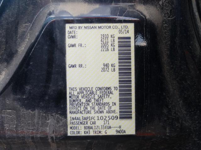 Photo 9 VIN: 1N4AL3AP1FC102509 - NISSAN ALTIMA 2.5 