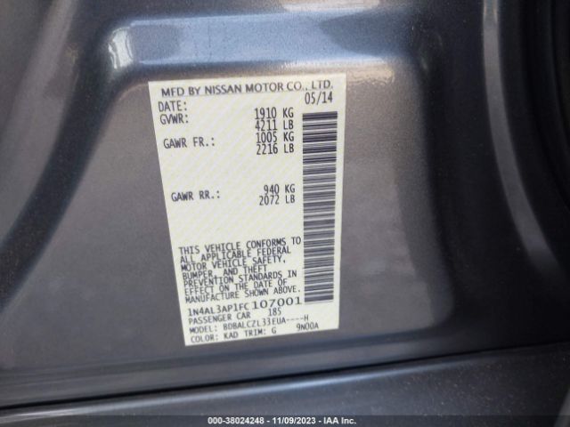 Photo 8 VIN: 1N4AL3AP1FC107001 - NISSAN ALTIMA 