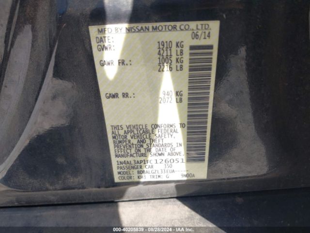 Photo 8 VIN: 1N4AL3AP1FC126051 - NISSAN ALTIMA 