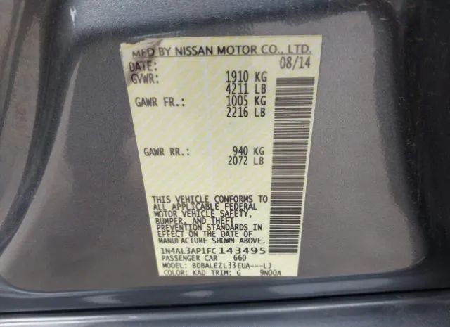 Photo 8 VIN: 1N4AL3AP1FC143495 - NISSAN ALTIMA 