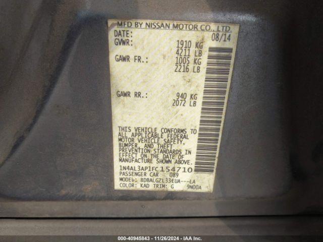 Photo 8 VIN: 1N4AL3AP1FC154710 - NISSAN ALTIMA 