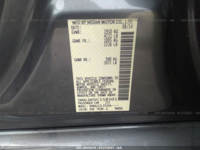 Photo 8 VIN: 1N4AL3AP1FC158501 - NISSAN ALTIMA 