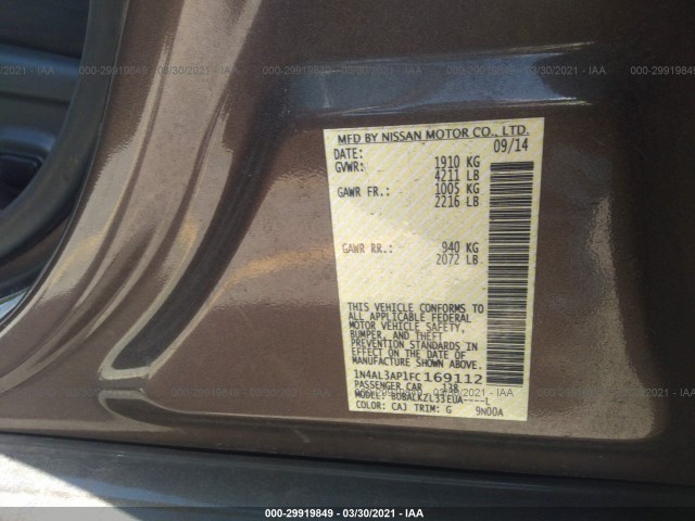 Photo 8 VIN: 1N4AL3AP1FC169112 - NISSAN ALTIMA 