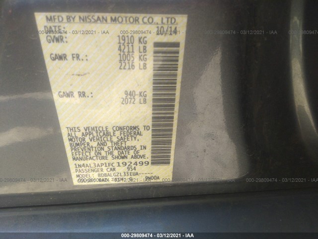 Photo 8 VIN: 1N4AL3AP1FC192499 - NISSAN ALTIMA 