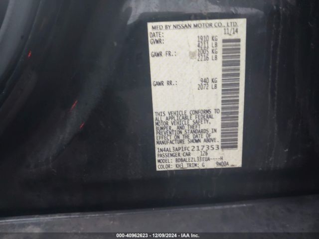 Photo 8 VIN: 1N4AL3AP1FC217353 - NISSAN ALTIMA 