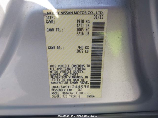 Photo 8 VIN: 1N4AL3AP1FC244536 - NISSAN ALTIMA 