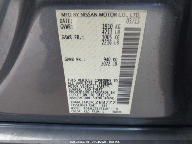 Photo 8 VIN: 1N4AL3AP1FC288777 - NISSAN ALTIMA 