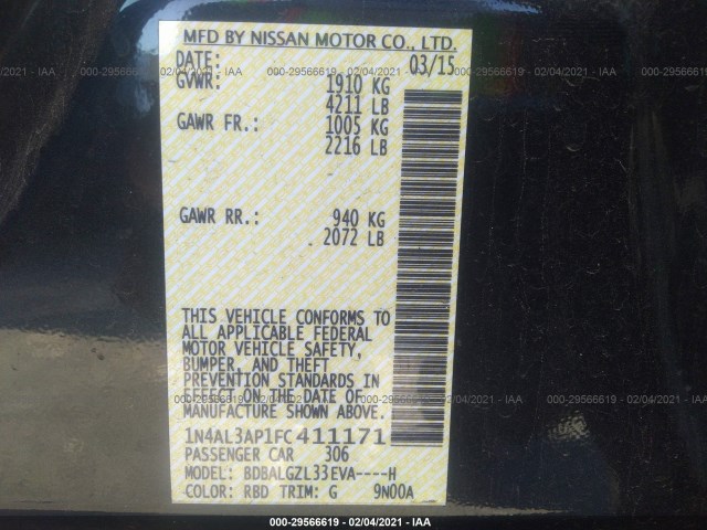 Photo 8 VIN: 1N4AL3AP1FC411171 - NISSAN ALTIMA 