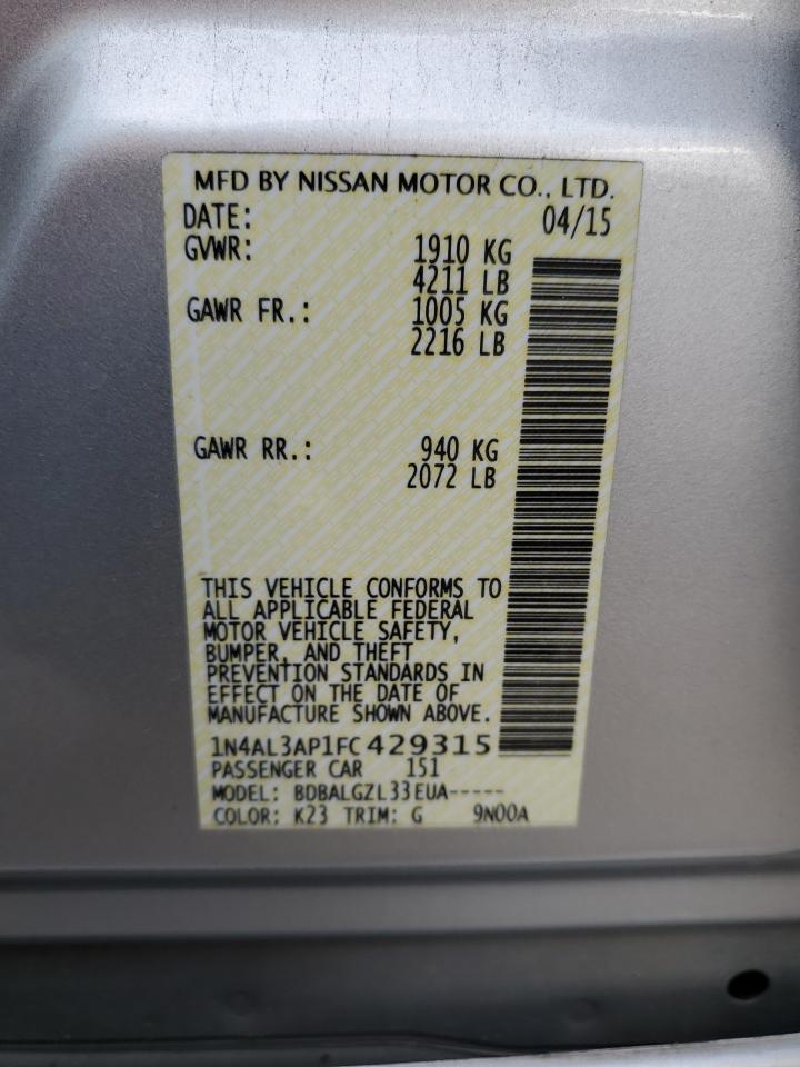 Photo 12 VIN: 1N4AL3AP1FC429315 - NISSAN ALTIMA 