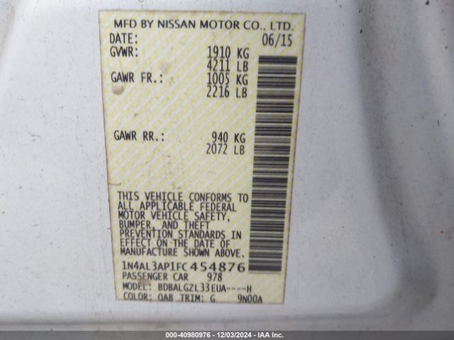 Photo 8 VIN: 1N4AL3AP1FC454876 - NISSAN ALTIMA 