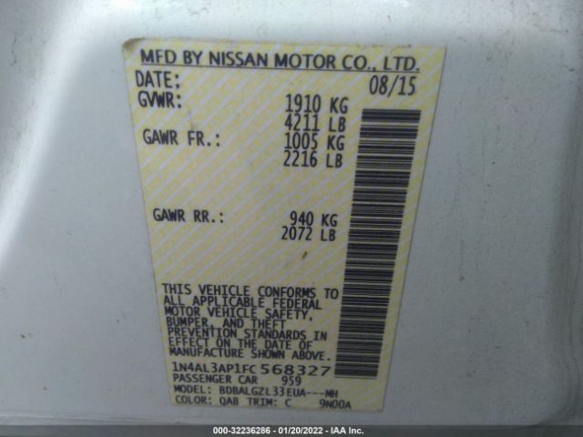 Photo 8 VIN: 1N4AL3AP1FC568327 - NISSAN ALTIMA 