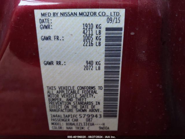 Photo 8 VIN: 1N4AL3AP1FC579943 - NISSAN ALTIMA 