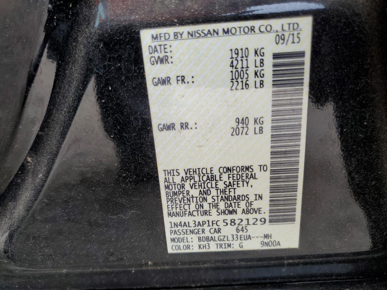 Photo 11 VIN: 1N4AL3AP1FC582129 - NISSAN ALTIMA 