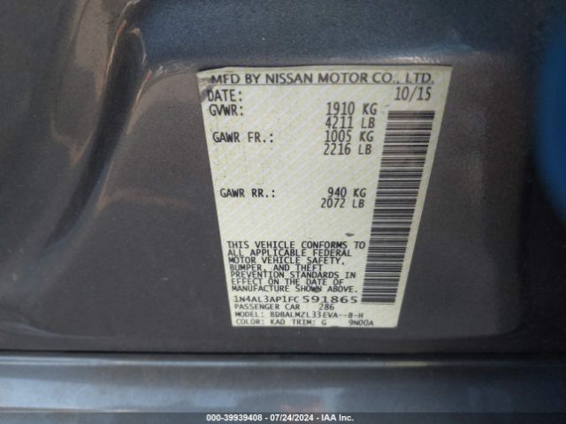 Photo 8 VIN: 1N4AL3AP1FC591865 - NISSAN ALTIMA 