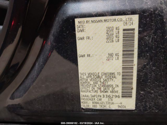 Photo 8 VIN: 1N4AL3AP1FN336296 - NISSAN ALTIMA 