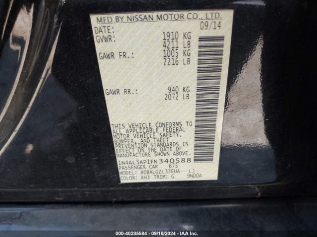 Photo 8 VIN: 1N4AL3AP1FN340588 - NISSAN ALTIMA 