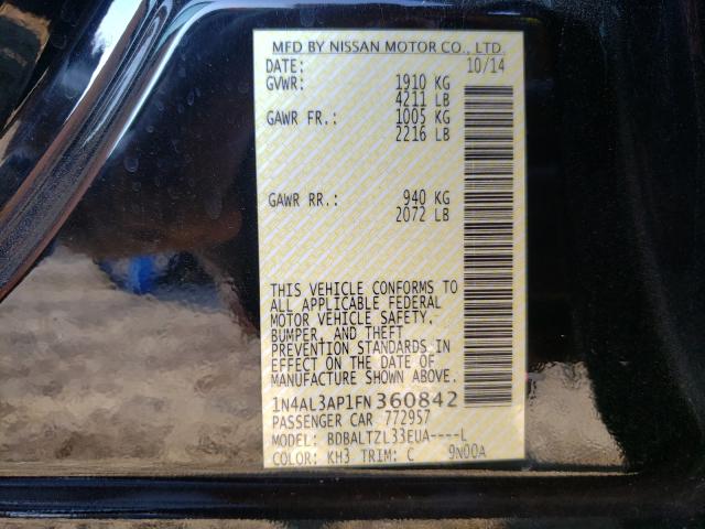 Photo 9 VIN: 1N4AL3AP1FN360842 - NISSAN ALTIMA 2.5 