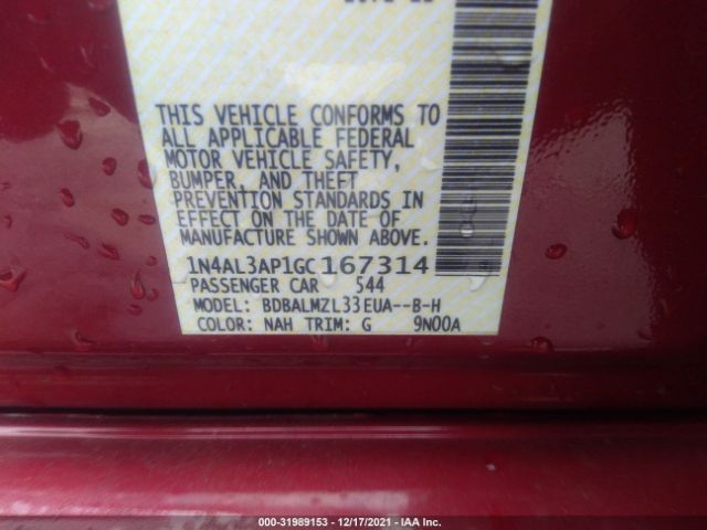 Photo 8 VIN: 1N4AL3AP1GC167314 - NISSAN ALTIMA 