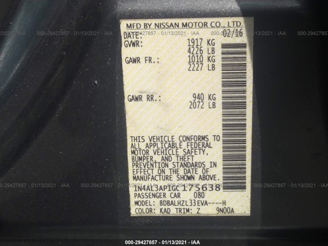 Photo 8 VIN: 1N4AL3AP1GC175638 - NISSAN ALTIMA 