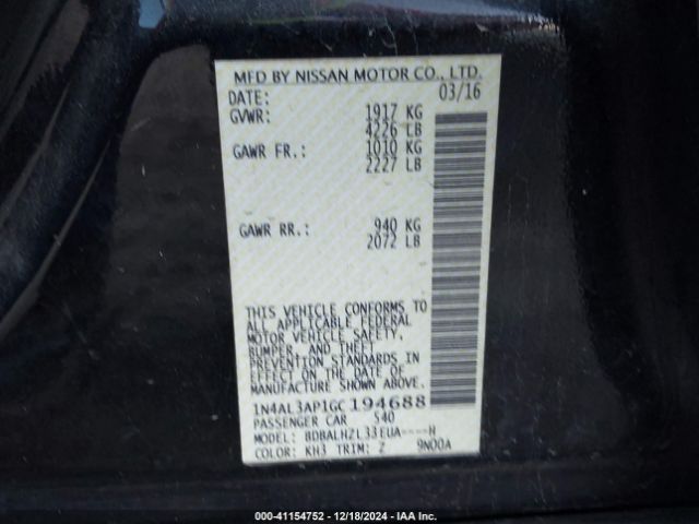 Photo 8 VIN: 1N4AL3AP1GC194688 - NISSAN ALTIMA 