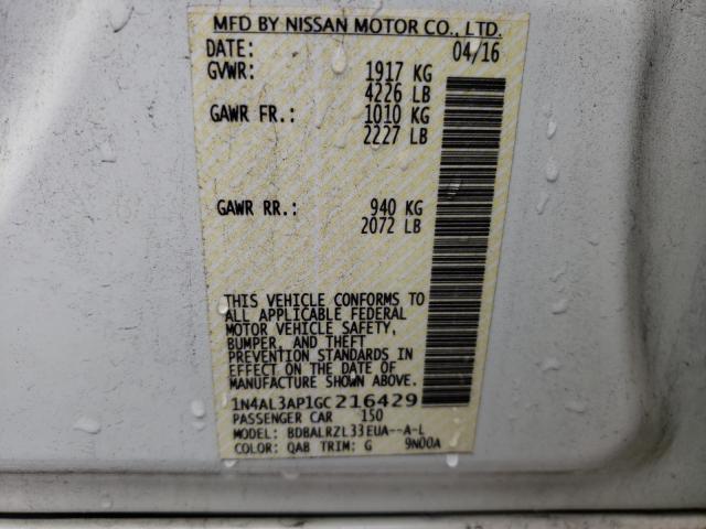 Photo 9 VIN: 1N4AL3AP1GC216429 - NISSAN ALTIMA 2.5 