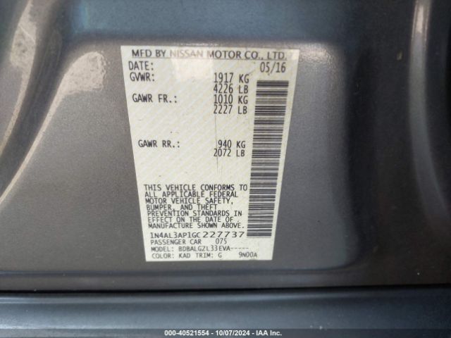 Photo 8 VIN: 1N4AL3AP1GC227737 - NISSAN ALTIMA 