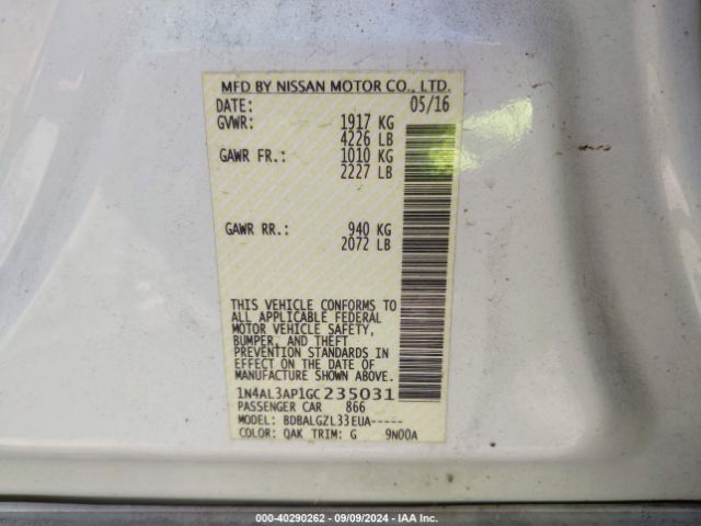 Photo 8 VIN: 1N4AL3AP1GC235031 - NISSAN ALTIMA 