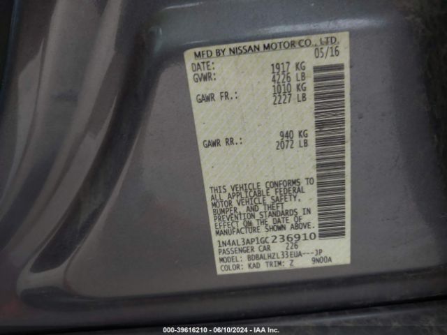 Photo 8 VIN: 1N4AL3AP1GC236910 - NISSAN ALTIMA 