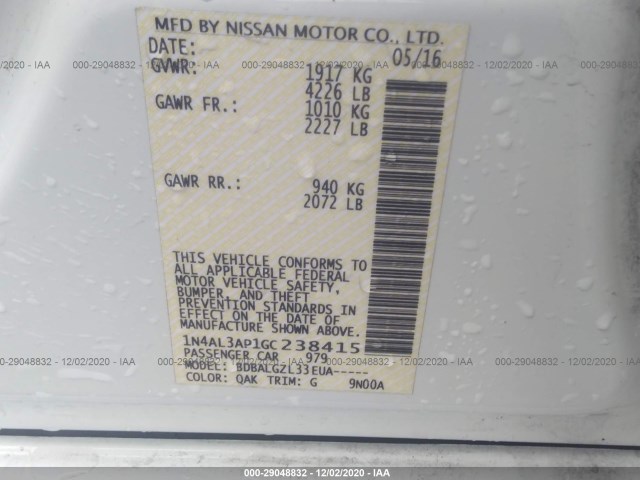 Photo 8 VIN: 1N4AL3AP1GC238415 - NISSAN ALTIMA 