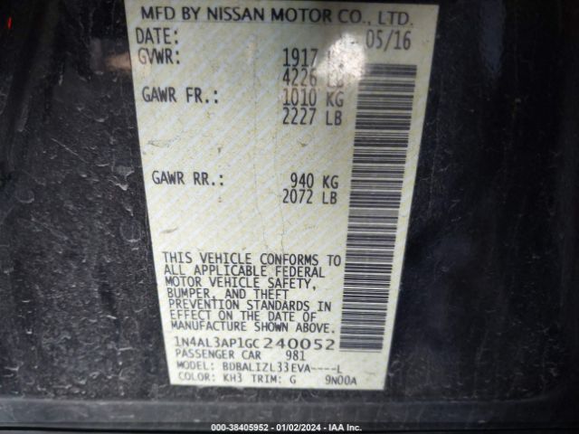 Photo 8 VIN: 1N4AL3AP1GC240052 - NISSAN ALTIMA 