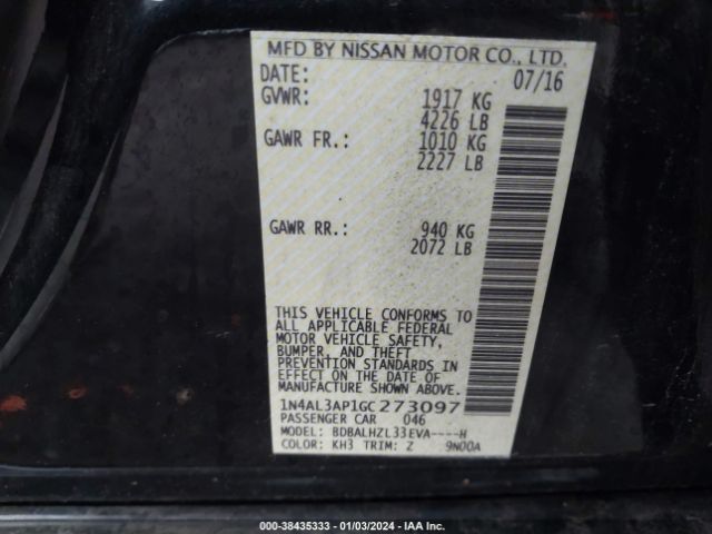 Photo 8 VIN: 1N4AL3AP1GC273097 - NISSAN ALTIMA 