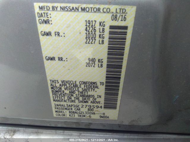 Photo 8 VIN: 1N4AL3AP1GC279594 - NISSAN ALTIMA 